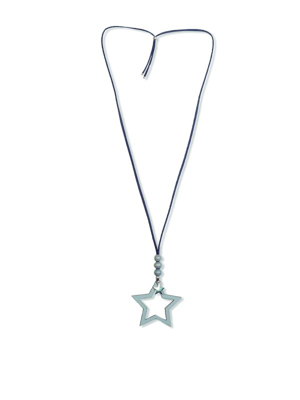 collar estrella gris