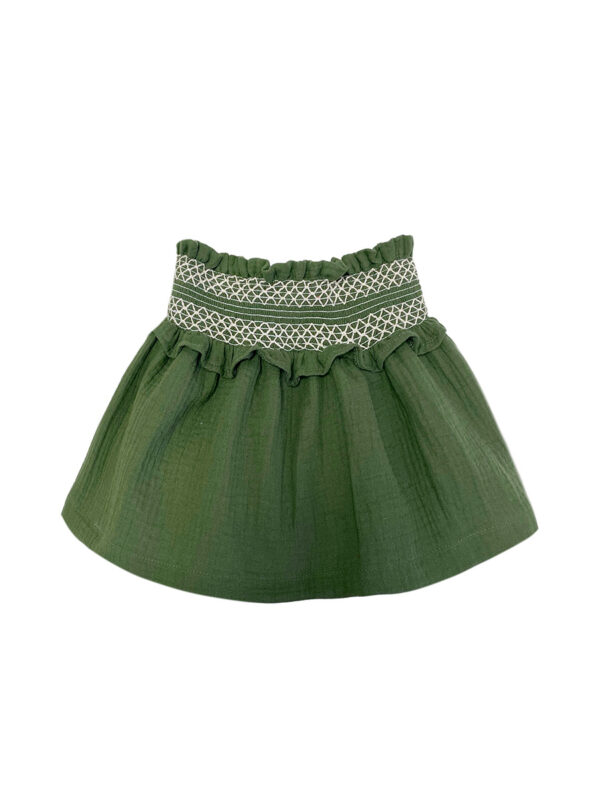 falda verde engomada