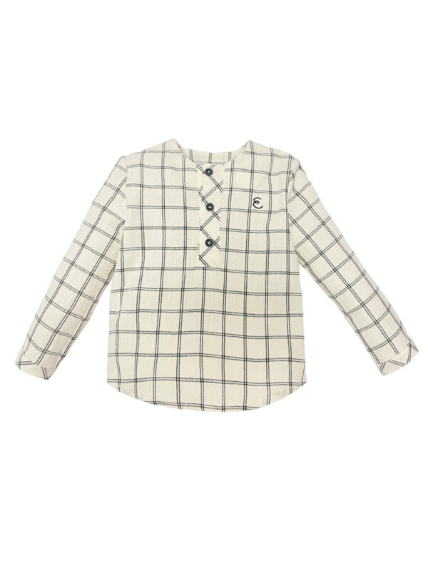 camisa niño beige cuadros